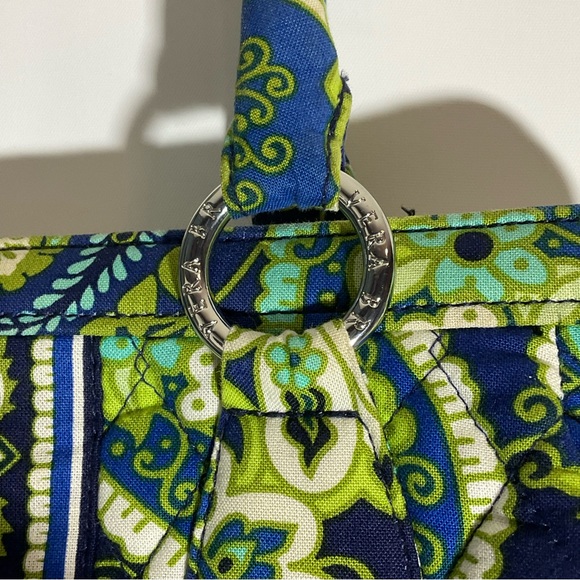 Vera Bradley Rhythm & Blues Structured Shoulder Bag Blue Greens Floral Pattern - Picture 4 of 16